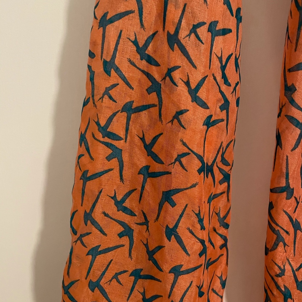 Pretty peach and blue bird scarf